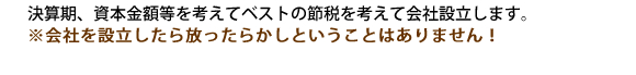 税理士が節税を考えて設立！